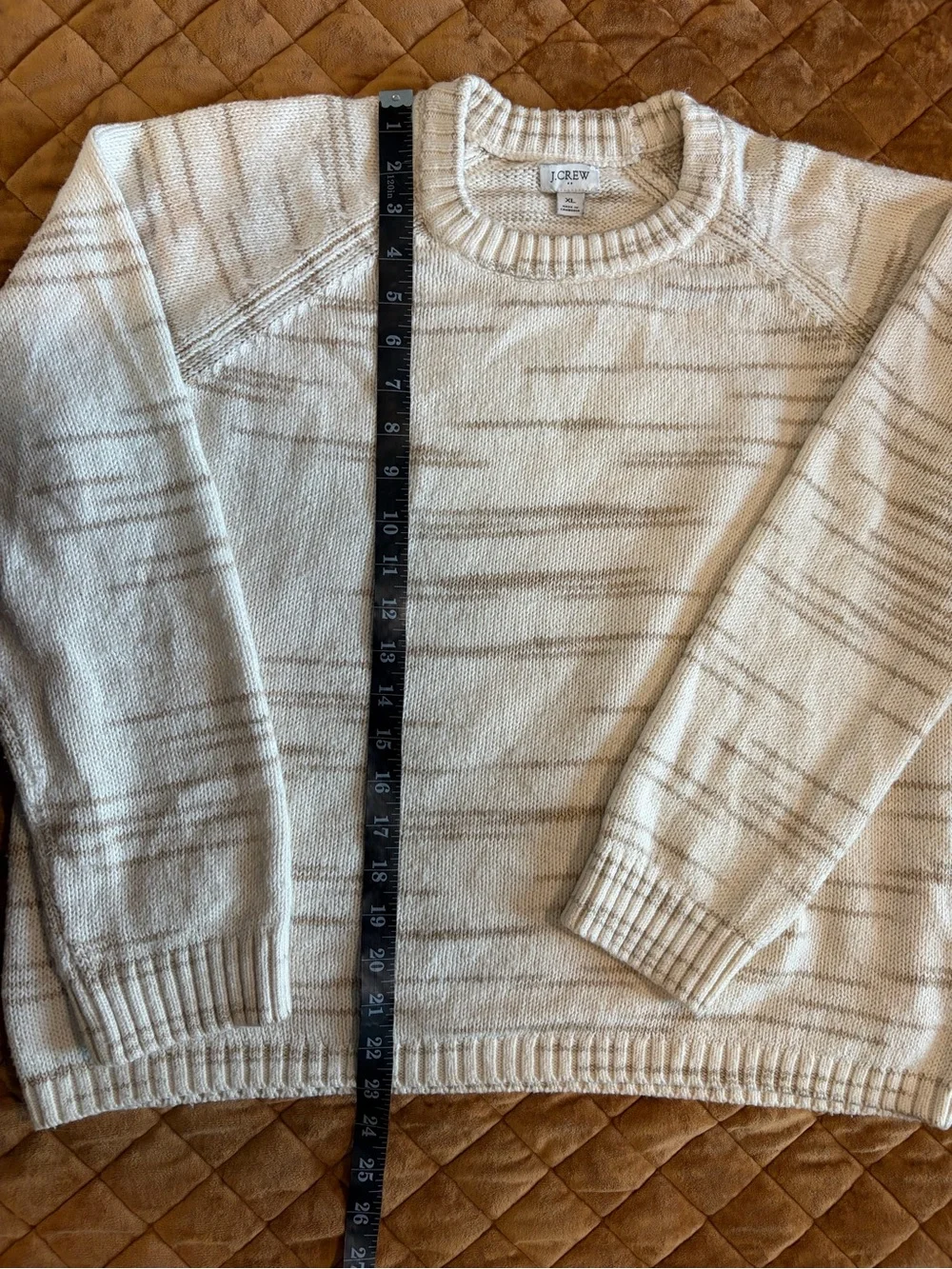 J.Crew raglan space-dyed sweater -Ivory Camel